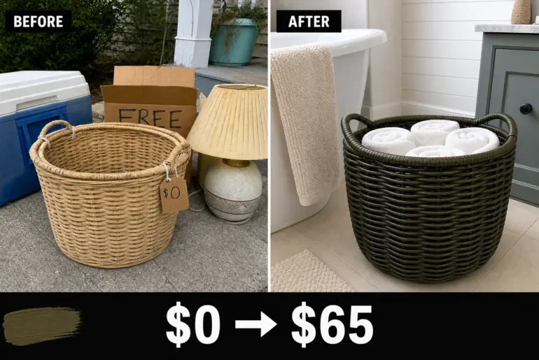 wicker basket chalk paint flip