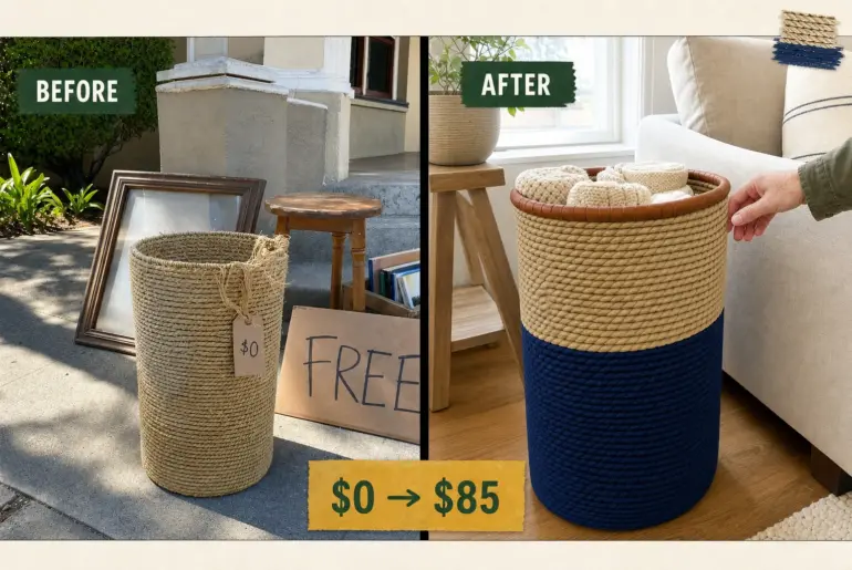 woven basket dip dye makeover