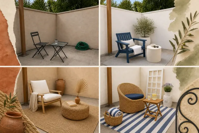 7 Ways To Style Your Small Patio With Mediterranean Minimalism