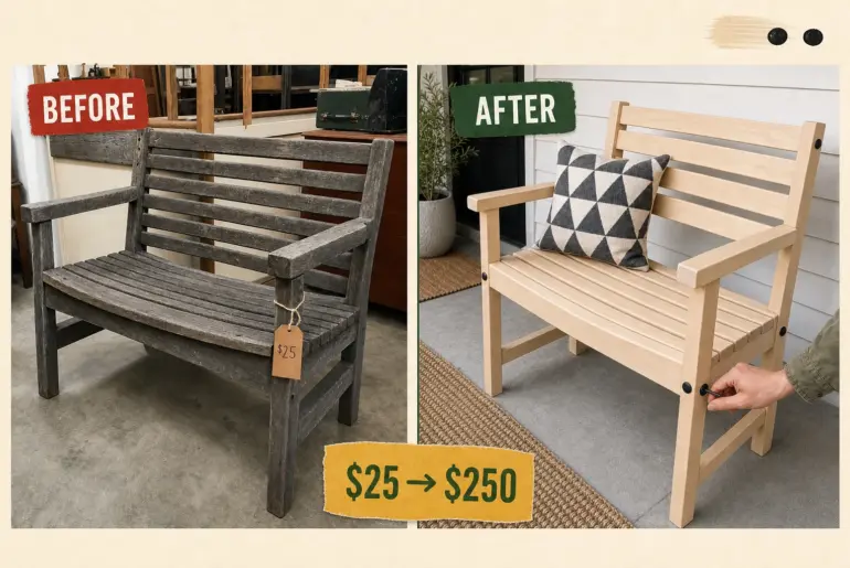 porch bench nordic makeover
