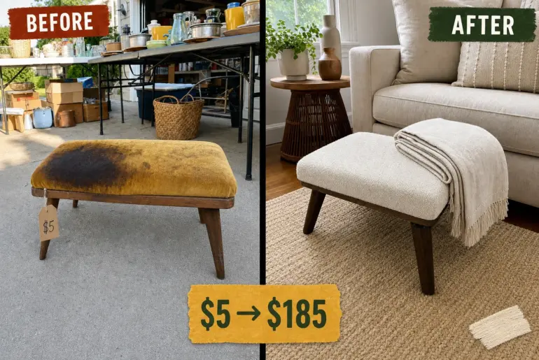 footstool transitional style flip