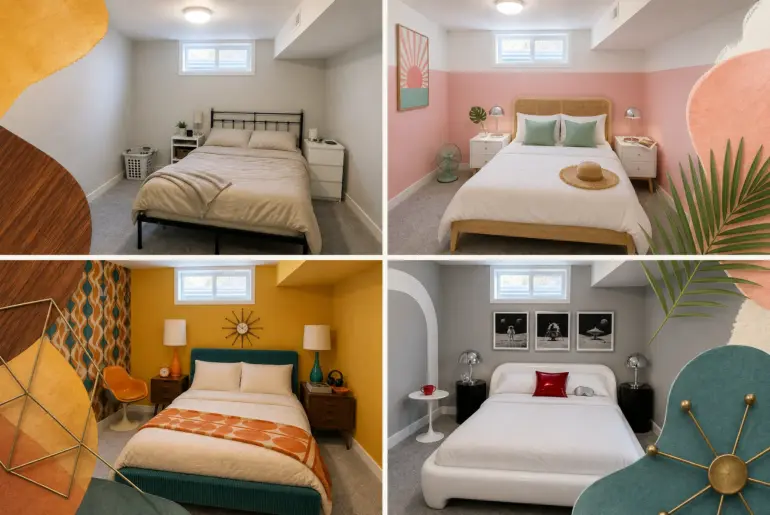 7 Basement Bedroom Ideas Featuring Iconic Mid-Century Modern Design