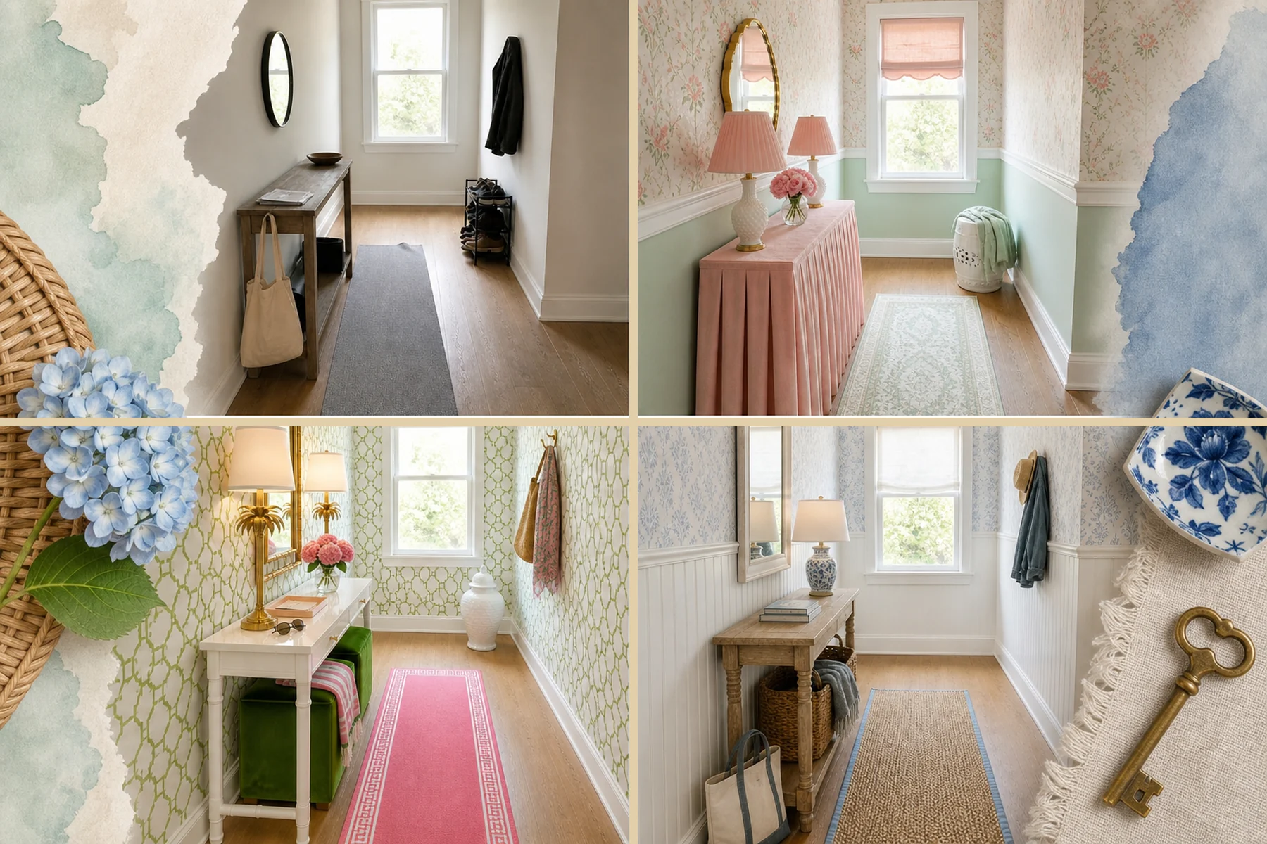 7 Colorful Coastal Grandmillennial Vistas For Your Hallway Remodel