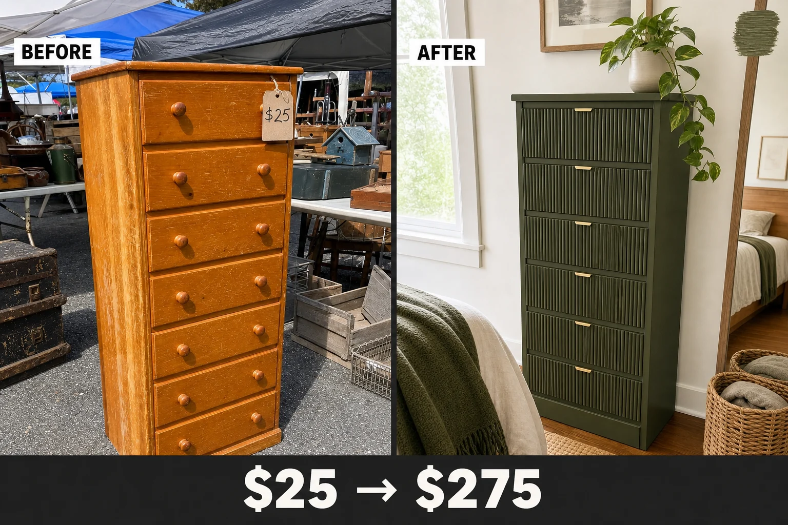 dresser fluting addition makeover