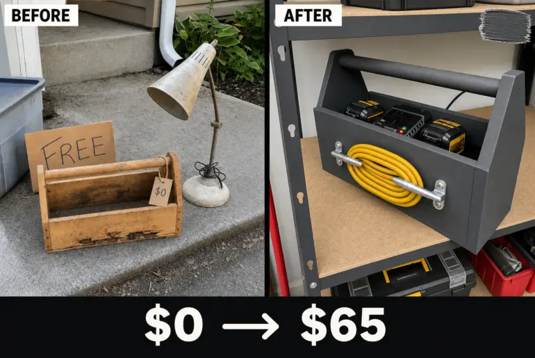 wooden toolbox cord wrap project