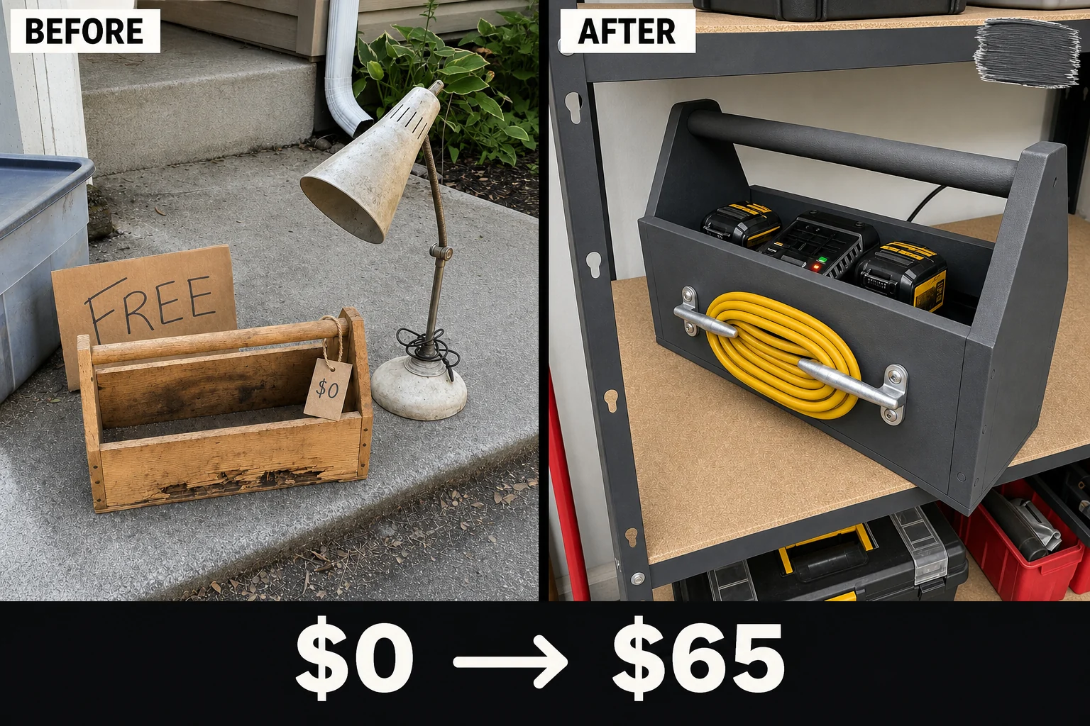 wooden toolbox cord wrap project