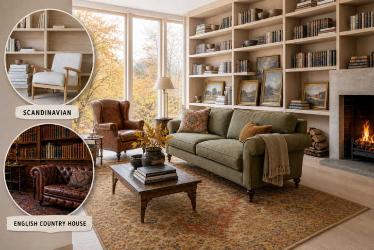scandinavian english country library