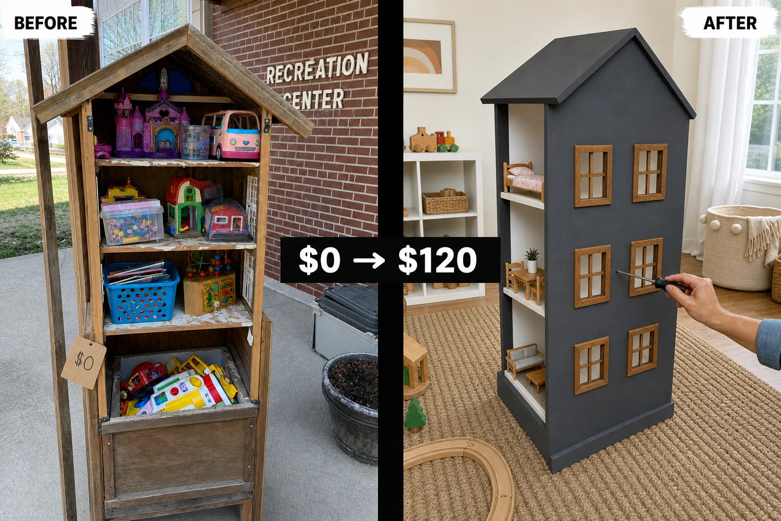 dollhouse chalk paint makeover