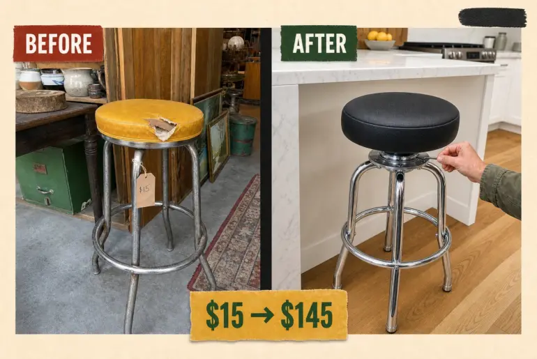bar stool reupholstery project
