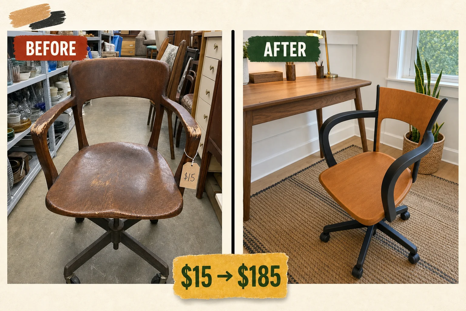 wood office chair repair