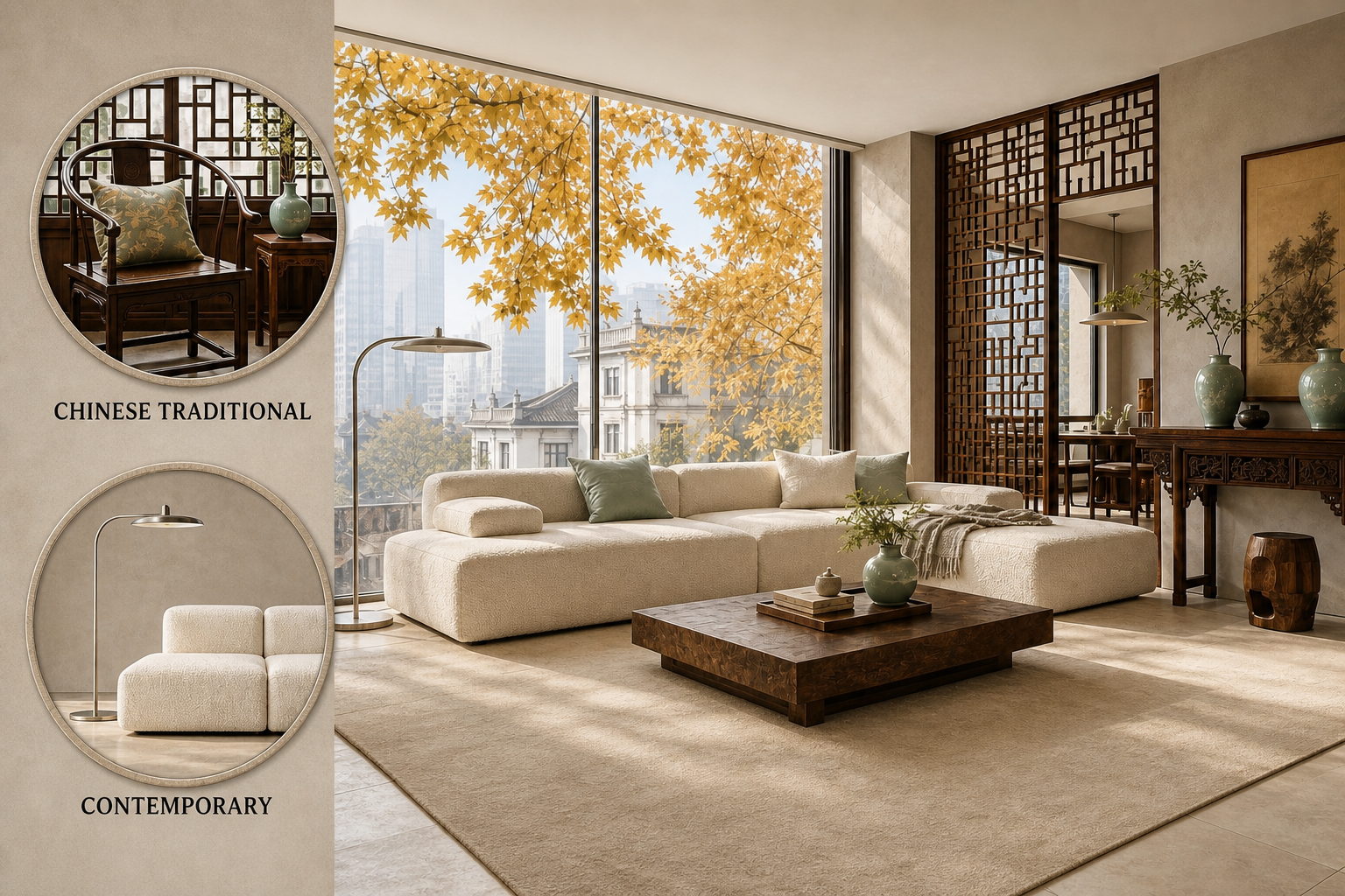 chinese contemporary living room