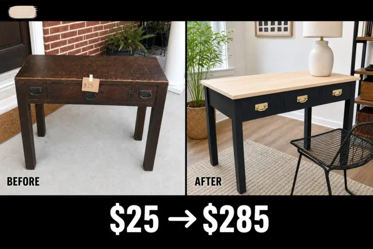 writing desk grain makeover