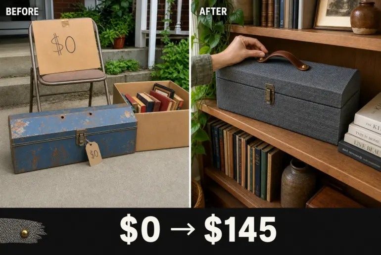 tool box fabric makeover