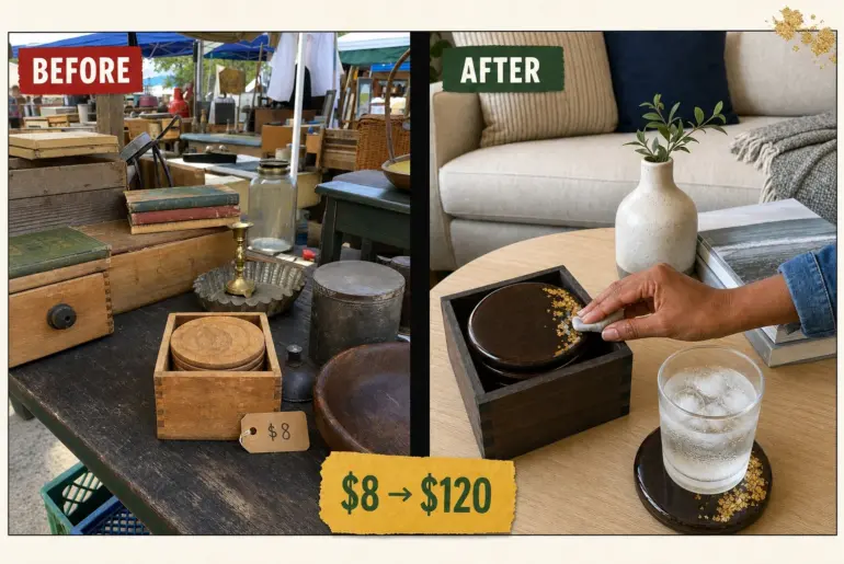 coaster set resin makeover