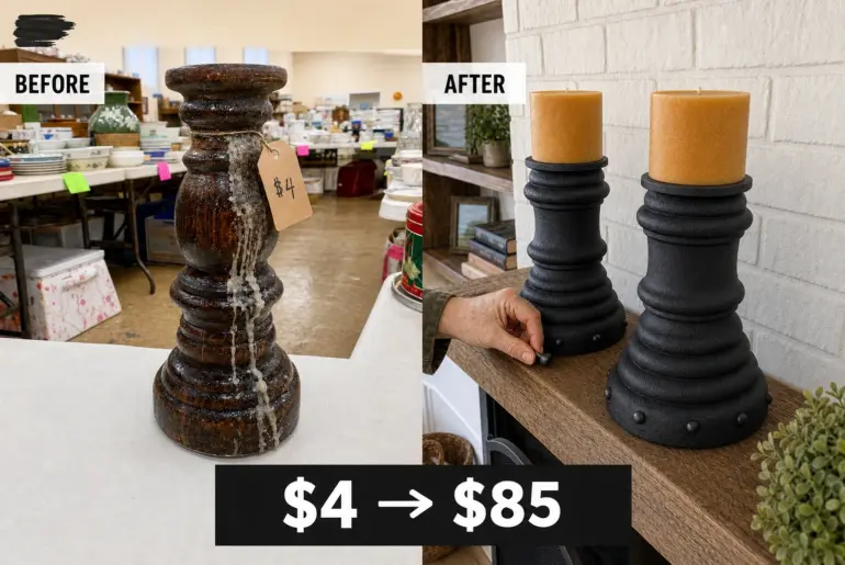 candle holder hardware makeover