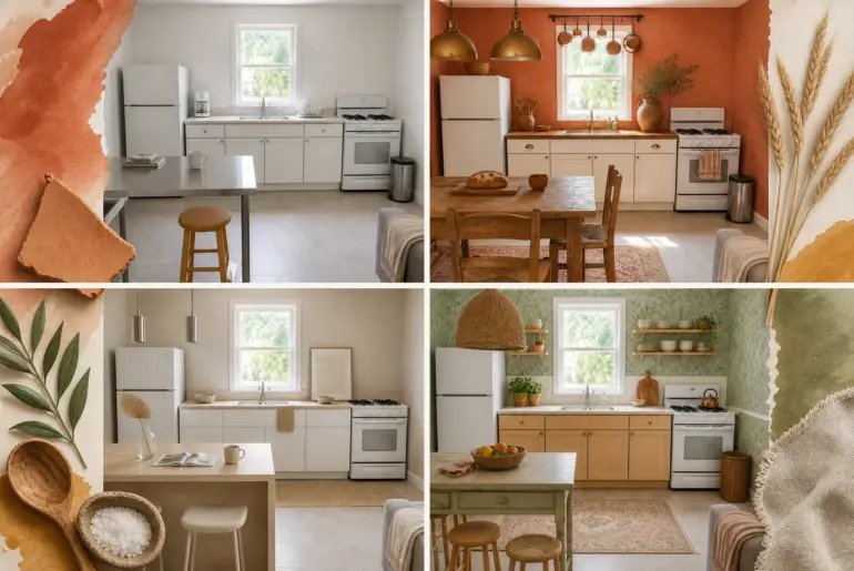 8 Earthy Color Schemes For A One-Wall Kitchen