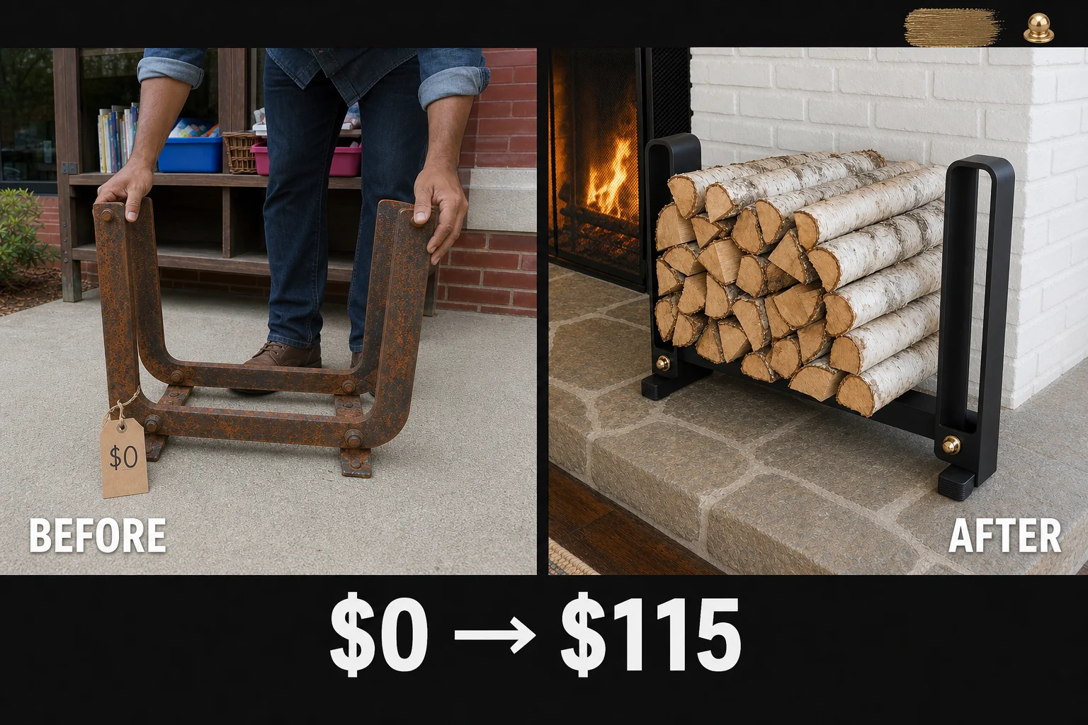 firewood rack hardware update