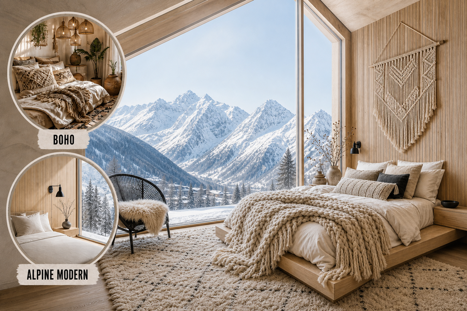 boho alpine modern bedroom