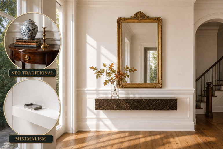 neo traditional minimalism entryway