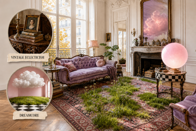 vintage eclectic dreamcore living room