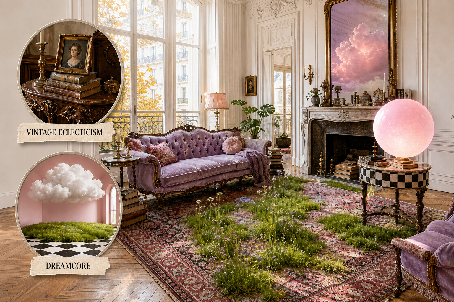 vintage eclectic dreamcore living room