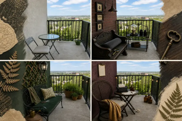 7 Moody Dark Academia Designs For A Balcony Renovation