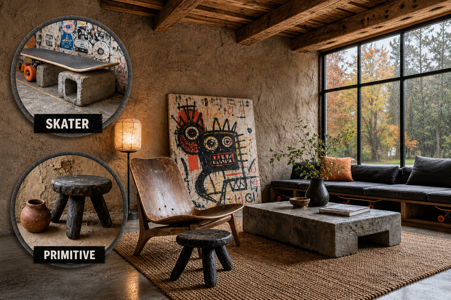 skater primitive living room