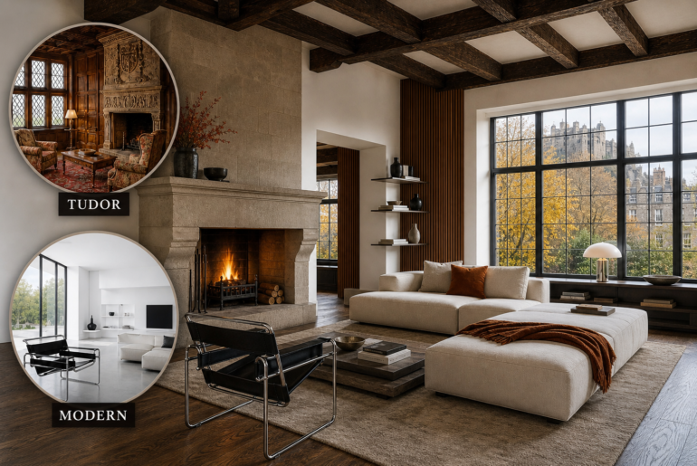 tudor modernist living room
