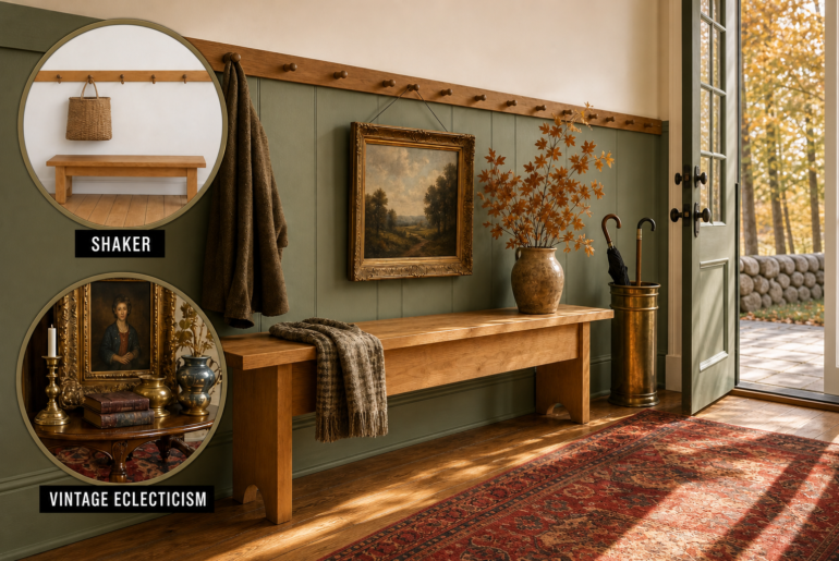shaker vintage eclectic entryway