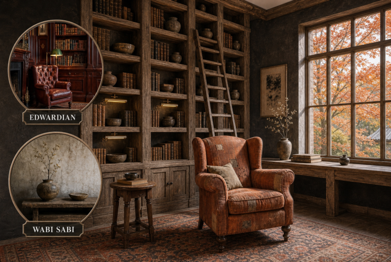 edwardian wabi sabi library