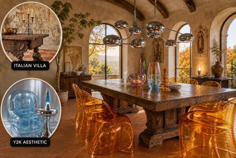 italian villa y2k dining room