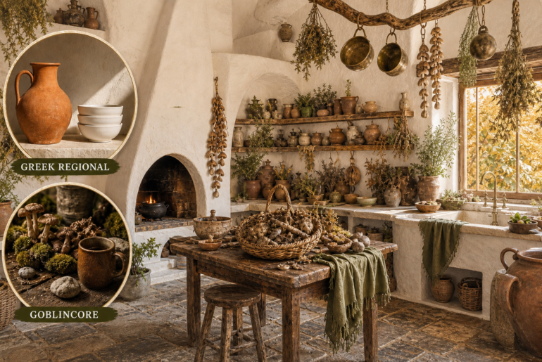 greek goblincore kitchen