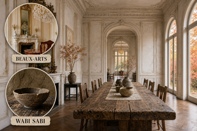 beaux-arts wabi sabi dining room
