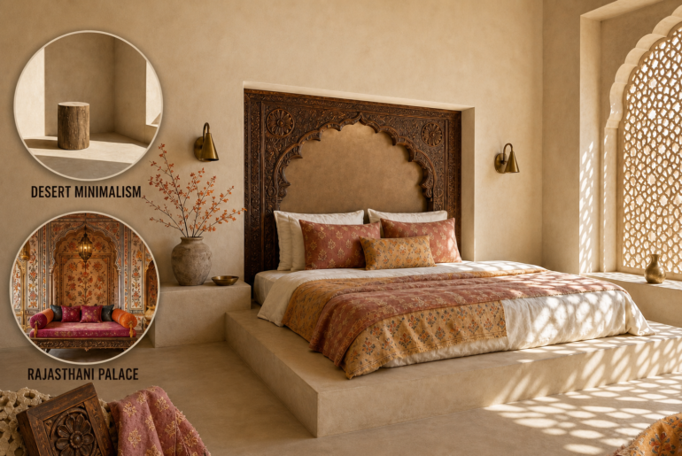 desert minimalist rajasthani bedroom