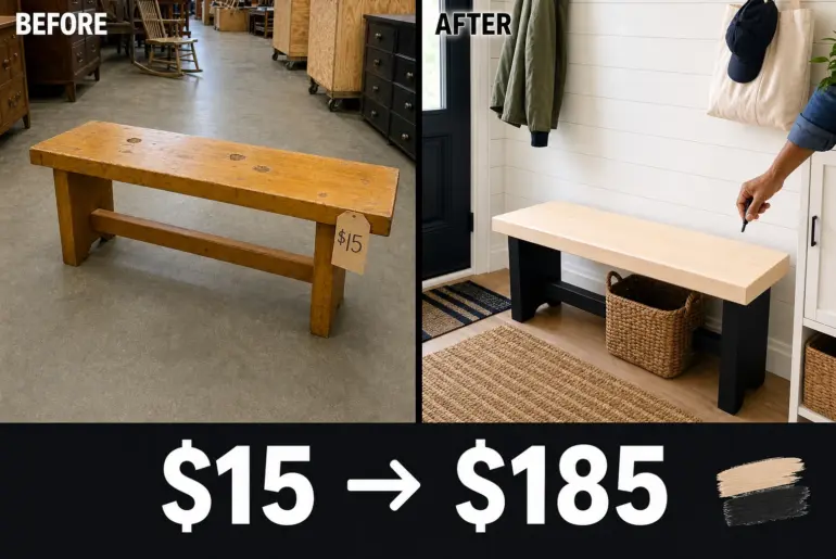 wooden bench paint stripping makeover
