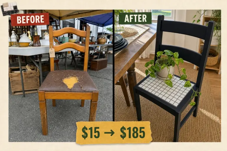 dining chair mosaic tile flip