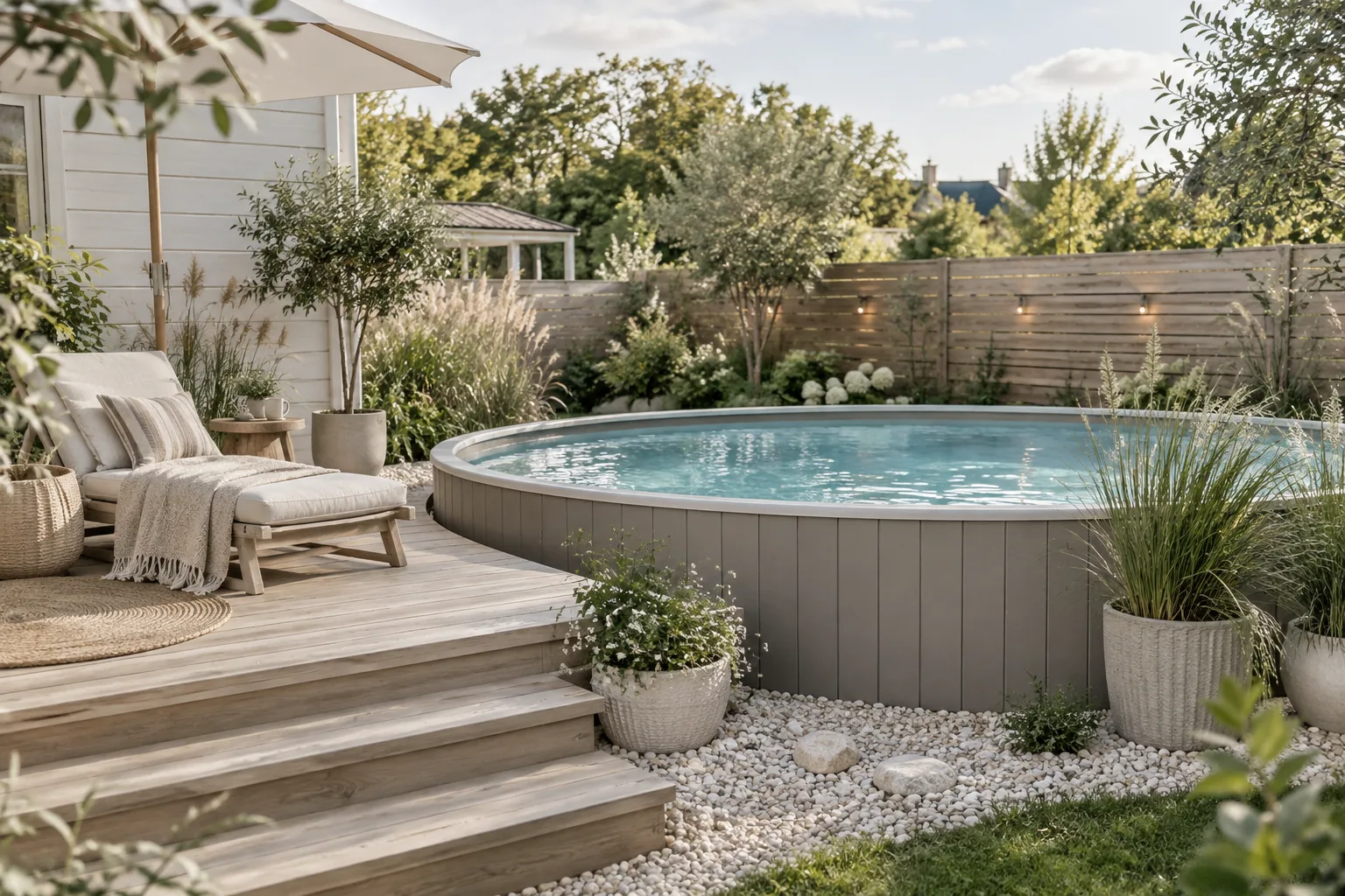 9+ Brilliant Small Backyard Above Ground Pool Landscaping Ideas