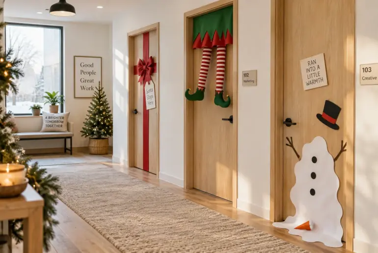 10+ Clever Office Funny Christmas Door Decorating Contest Ideas