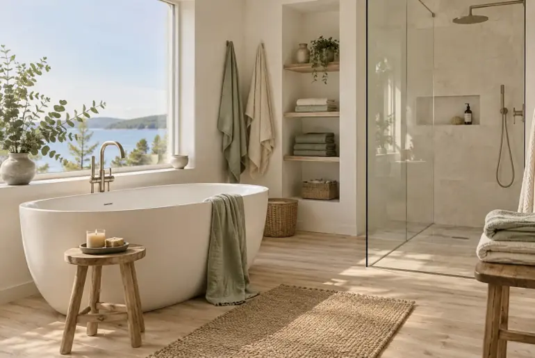 13+ Brilliant Bathroom with Tub and Shower Ideas