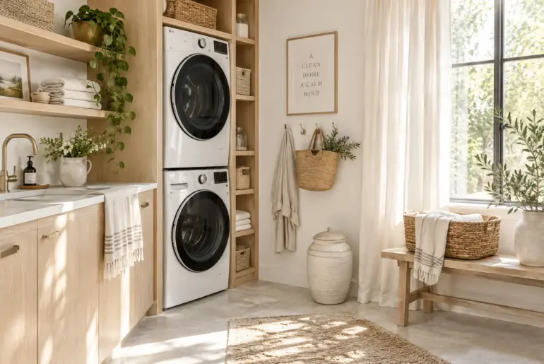 14+ Clever Laundry Room Stacked Washer Dryer Ideas
