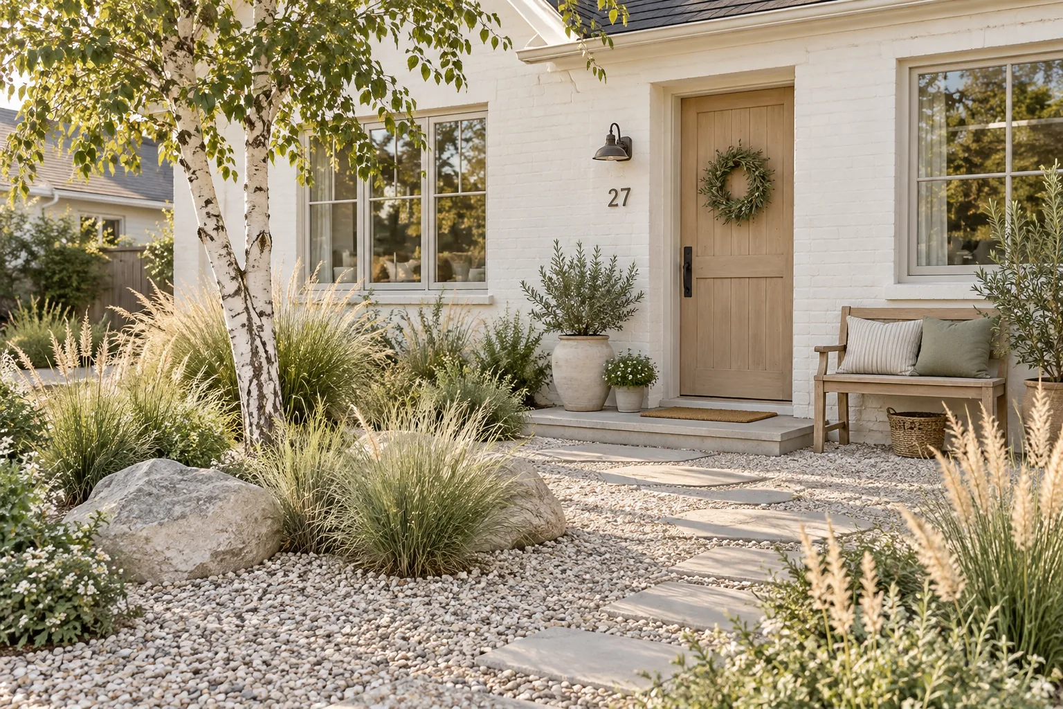 13+ Brilliant Cheap No Grass Front Yard Ideas for Your Home