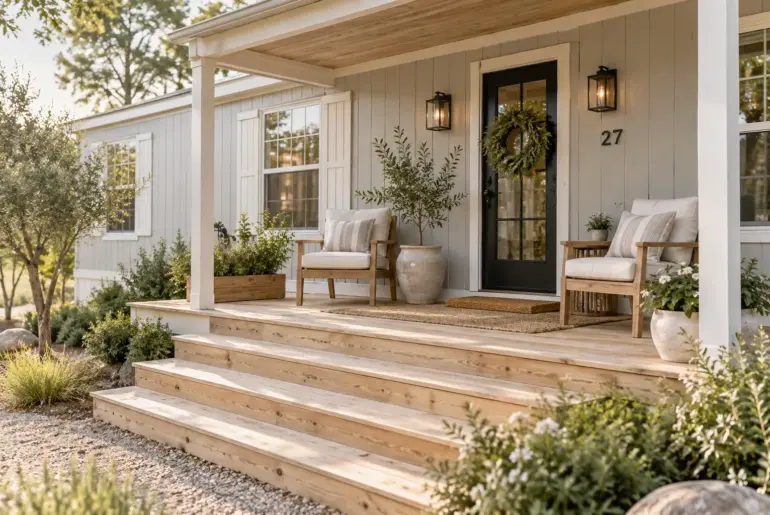13+ Clever Single Wide Mobile Home Porch Ideas